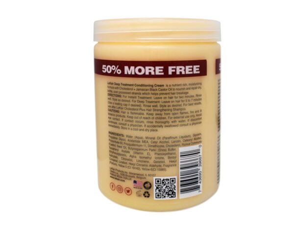 Le Kair Cholesterol Plus Jamaican Black Castor Oil Deep Treatment Conditioning Cream 24 Oz.