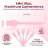 Cosmetic Spatulas (2.5”, 100 Pack) - Small Plastic Spatula for Cosmetics, Creams & Crafts | Essential Esthetician Supplies | Makeup Spatula or Multipurpose Mini Applicator for Skincare | Pink