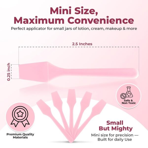 Cosmetic Spatulas (2.5”, 100 Pack) - Small Plastic Spatula for Cosmetics, Creams & Crafts | Essential Esthetician Supplies | Makeup Spatula or Multipurpose Mini Applicator for Skincare | Pink