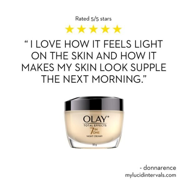 Olay Total Effects 7 in 1 Anti-Aging Face Moisturizer Night Cream with vitamin E, B3 and Pro B5, 1.7 oz