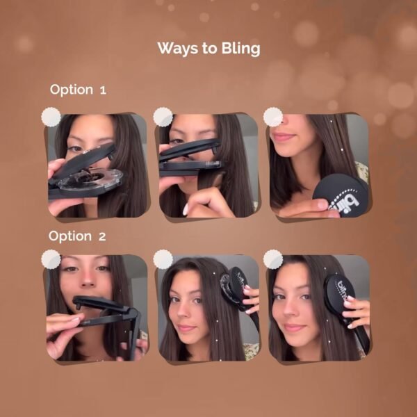 61NBE9IeTdL._SL1500_.jpg blinger® Starter Kit | Women's Hair Styling Tool + 75 Precision-Cut Glass Crystals | Bling in Seconds! Bedazzling Multi-Faceted Gems | Hair-Safe – Bling In Brush Out