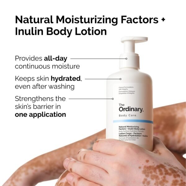 The Ordinary Natural Moisturizing Factors + Inulin Body Lotion, Lightweight Hydration for All-Day Moisture & Skin Barrier Support, 8.1 Fl Oz