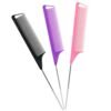 61NQ6oBCdCL._SL1500_.jpg Rat Tail Combs Set: 3Pcs Long Steel Pin Teasing Combs for Salon Hair Stylists, Metal Parting Combs for Women (Purple, Black, Pink)