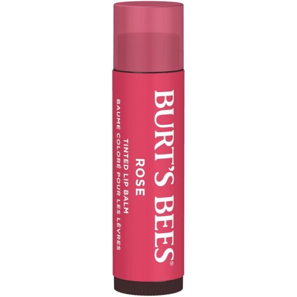 Burt's Bees Lip Tint Balm with Long Lasting 2 in 1 Duo Tinted Balm Formula, Color Infused with Deeply Hydrating Shea Butter for a Natural Looking Buildable Finish, Petal Rose (2-Pack)