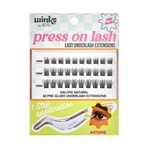 Ardell Winks Press On Eyelash Extensions, Natural - DIY Lash Clusters, 30 Individual Lashes, Natural Look Lashes with Applicator, 1 Pack