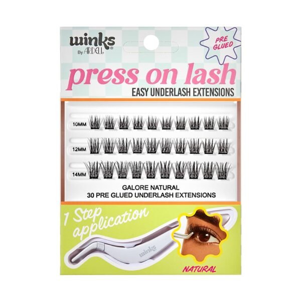 Ardell Winks Press On Eyelash Extensions, Natural - DIY Lash Clusters, 30 Individual Lashes, Natural Look Lashes with Applicator, 1 Pack