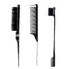 61NpwWVLlWL._SL1500_.jpg 3 Pieces Hair Styling Comb Set Teasing Brush Rat Tail Comb Edge Brush for Edge&Back Brushing, Combing, Slicking Hair for Women (Black)