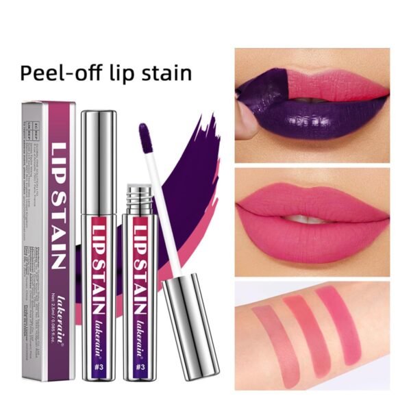 3PCS Peel Off Lip Lipstick Set,Peel Off Lip Liner Stain,Long Lasting and Waterproof Peel Off Lip Stain,Highly Pigmented,Matte Finsh,Detachable Lip Pencil Liner Lipstick