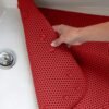 Deluxe Bathtub Mat Non Slip, Soft Foam Bath Mats for Bathroom Tub, Bathtub Mat with Drain Holes, Suction Cups- 36” X 17” - Red