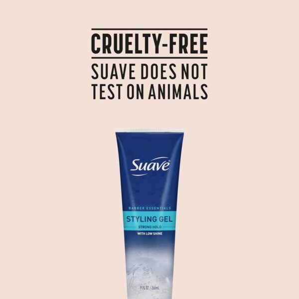 Suave Hair Gel For Men Barber Essentials Styling, Strong Hold and Low Shine, No Flakes, Barber-Quality Results, 9 oz