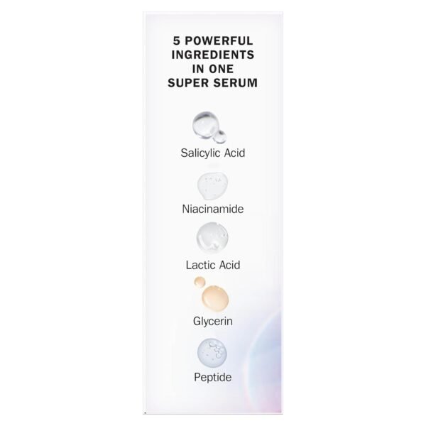 61OTo9t6VgL._SL1500_.jpg Olay Super Serum Night Repair, Fragrance-Free - Niacinamide, Peptide, Salicylic & Lactic Acid, Glycerin - 5-in-1 Skin Care Benefits - Hydrating, Evens Tone, Reduces Dark Spots, Anti-Aging, 1.0 Oz
