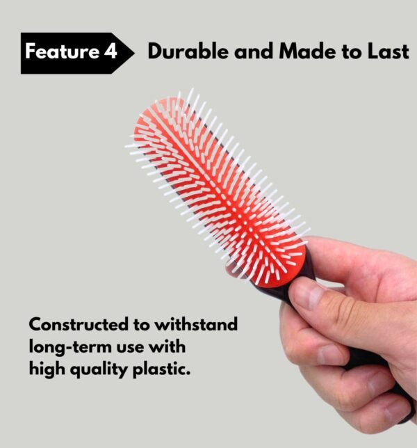 MDSTYLE Hair Brush for Curly, Thick, Wavy and Coily Hair - Curl Defining, Detangling, Styling, Blowdrying, Shaping - 9 Row Detangler Brush for Women and Men - Dry or Wet (Black Small 2pcs)