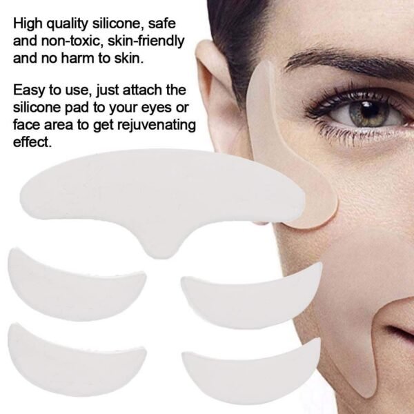 61Ok2aL9KOL._SL1001_.jpg Face Wrinkle Patches, 5Pcs Anti Wrinkle Silicone Patch Pad Skin Lifting Reusable Washable Forehead Eye Face Patch Anti-Ageing for Rejuvenated Skin elasticity