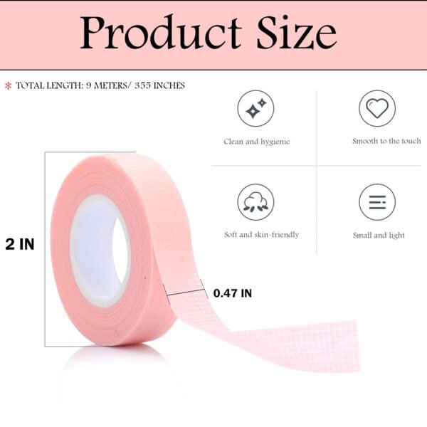 61OtwlGh89L._SL1500_.jpg 6 Rolls Eyelash Tape,Adhesive Fabric Eyelash Extension Tape,Breathable Micropore Fabric Tape for Eyelash Extension Supplies,9 m/10 Yard Each Roll (Pink)