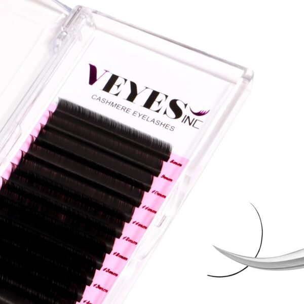 61PDbk4HhL._SL1500_.jpg VEYES INC Cashmere Volume Lash Extensions C CC D DD LD L B J M Curl 0.03-0.20 thickness 5-25mm, Super Matte Black Individual Eyelashes Tray, Professional Supplies for Lash Techs (0.05 CC 12mm)