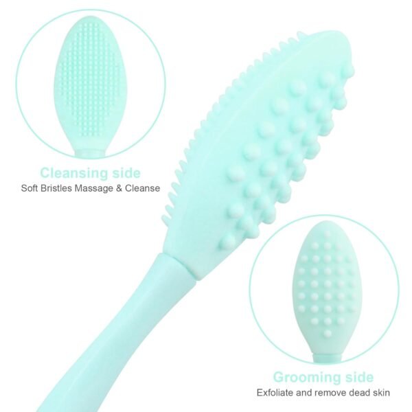 61PHzO3Fw8L._SL1500_.jpg Lip Scrub Brush,Double-Sided Silicone Exfoliating Lip Brush Tool for Smoother and Fuller Lip Appearance,Green,2pcs