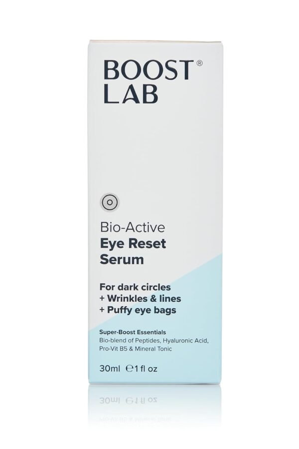 BOOST LAB Bio-Active Eye Reset Serum for Women & Men- Fights Dark Circles, Wrinkles, Lines & Puffy Eye Bags – Re-Energize Skin & Revitalize Eyes - Paraben, Sulphate, & Fragrance Free - 30 ml (1 fl oz)
