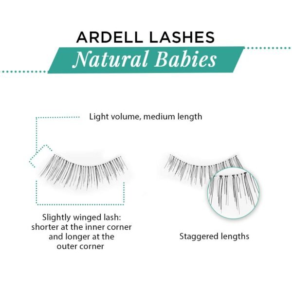 61Pm82mad-L._SL1000_.jpg Ardell False Lashes Natural Babies, Black - Dramatic Lashes for Everyday Wear, 4 Pairs