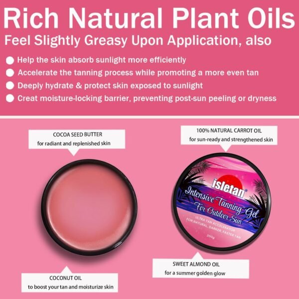 intensive tanning gel peach, tanning gel for outdoor sun, 200g