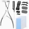 61QBHcKTnnL._AC_SL1500_.jpg Tape in Hair Extension Tools Kit, Professional Flat Surface Stainless Steel Tape in Hair Extensions Sealing Clamp Plier,Tape Remover Scraper Tool,Hair Clips, Hair Extensions Styling Tools-Silvery