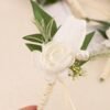 Set of 6 White Boutonniere for Men Wedding Groom Groomsmen Artificial Tulip Rose Flowers Boutonniere for Prom Homecoming Ceremony Anniversary Formal Dinner Party