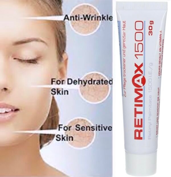 1500 Vitamin A Retinol Cream Anti-Ageing Anti-Wrinkle Cream for Dehydrated Skin 30g / 1.06 Oz