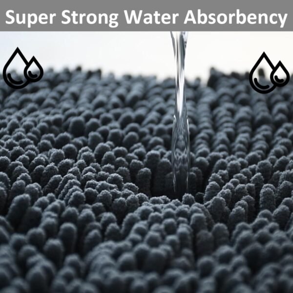 Bathroom Rugs Set Non Slip 3 Piece Bath Mat Washable Chenille Bath Rugs with PVC Backing Bath Carpet,Absorbent Bathroom Mats with Toilet Rug,Bath Mats for Bathroom,Bedroom, Kitchen,Tub,Home Decor