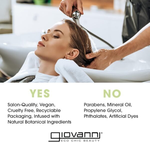 GIOVANNI ECO CHIC Frizz Be Gone - Super Smoothing Anti-Frizz Hair Serum, Adds Shine, Seals in Color, Infused with Natural Botanical Ingredients, Salon Quality, No Parabens - 2.75 oz (1 Pack)