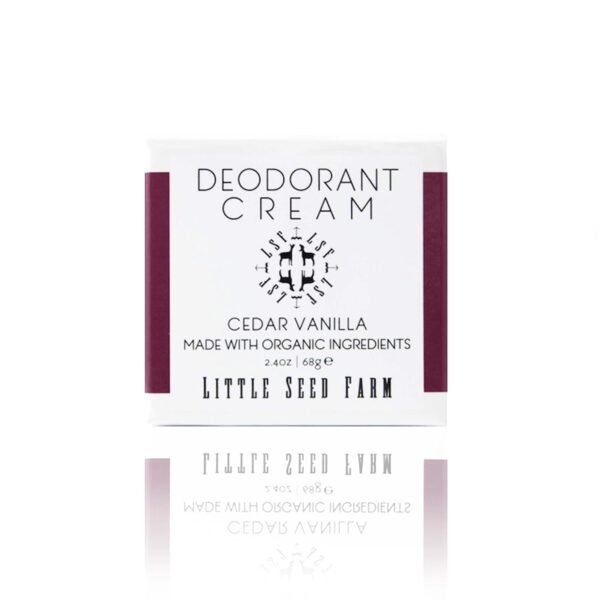 Little Seed Farm All Natural Deodorant Cream, Aluminum Free Activated Charcoal Deodorant for Women or Men - Cedar Vanilla, Net Wt. 2.4oz | 68g