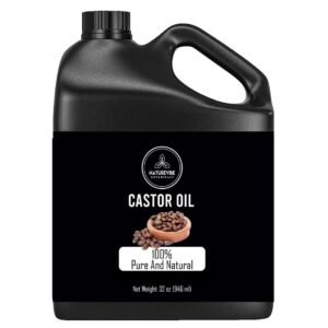 61Rn8HOWUuL._SL1100_.jpg Naturevibe Botanicals Castor Oil 32 Ounces | 100% Pure and Natural | Great for Skin Care and Hair Care | Hexane Free Unrefined Oil for Enhanced Eyebrows and Eyelashes 32 Fl Oz | 946ml