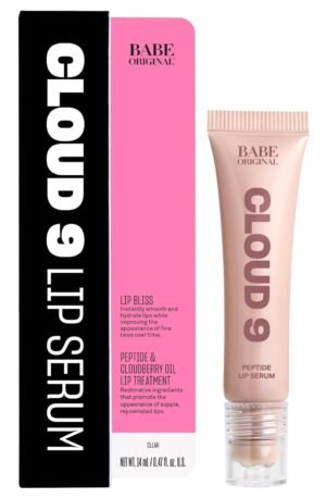 61RopPwr0bL._SL1500_.jpg BABE ORIGINAL Cloud 9 Peptide Lip Serum | Daily Lip Treatment with Cloudberry Oil, Mushroom Extracts, Hyaluronic Acid for Dryness & Fine Lines | Smoothing & Hydrating Lip Moisturizer | Vegan Lip Care