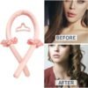 61S6CDgzfuL._SL1001_.jpg Heatless Curling Rod Headband No Heat Silk Ribbon Curling Rod Hair Roller Curls with Hair Claw Clip Lazy Natural Soft Wave DIY Hair Rollers Styling Tool for Sleep in Overnight (Pink)
