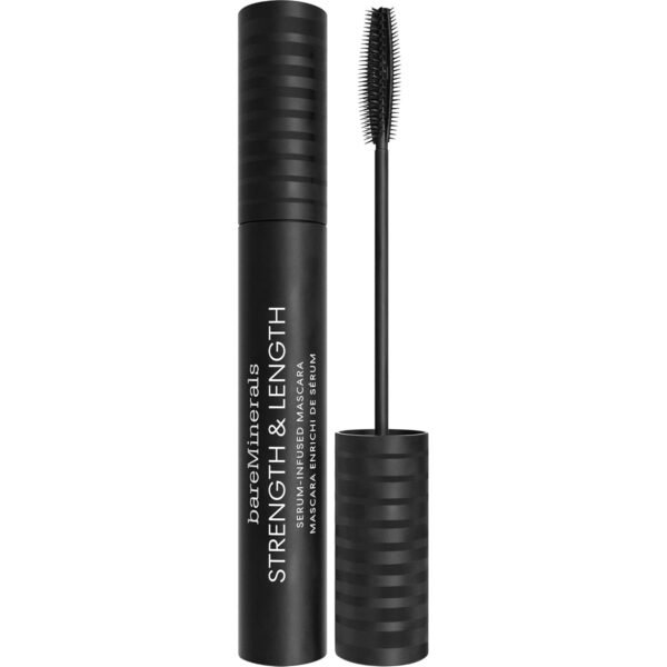 bareMinerals Strength & Length Serum-Infused Black Mascara with Plant-Based Lash Serum, Lengthens, Lifts + Defines Lashes for Healthier Lashes, Vegan