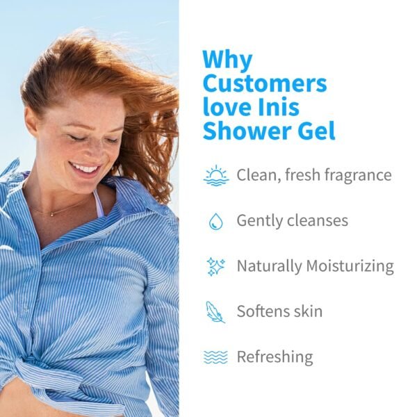 Inis the Energy of the Sea Refreshing Bath and Shower Gel - Sulfate Free Body Wash for Women and Men - Ocean Fresh Fragrance - 7 Fluid Ounce