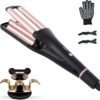 61SwMAmN4L._AC_SL1280_.jpg Crimper Hair Tool with 3 Ceramic Barrels, Beach Waves Curling Iron 3/4 & 1 & 1 1/4 Inch, Deep Waver with 4 Heat Settings, Adjustable Curling Wand for Long Hair Women, Dual Voltage