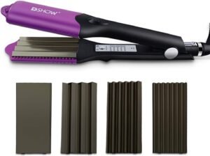 61ThI36DcCL._AC_SL1500_.jpg DSHOW Hair Crimper for Women with 4 Interchangeable Plates, Crimper Hair Iron Volumizing Flufft Hairstyle Crimping Iron for Hair with 5 Heat Settings & 60 Min Auto Off