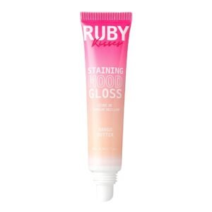 61Tofxp7TgL._SL1500_.jpg Ruby Kisses pH Lip Gloss, Pink Tinted Lip Balm Stain, Mood Color Changing Lipstick with Mango Butter for Long-Lasting Hydration, Lightweight Non-Sticky Shine, Fuller & Smoother Lips