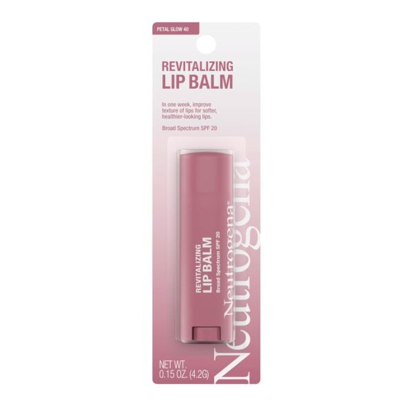 61UDBUH4g3L._SL1500_.jpg Neutrogena Revitalizing Tinted Lip Balm Broad Spectrum SPF 20 Sunscreen, Moisturizing Lip Balm with a Sheer Tint for Softer, Smoother, Healthier-Looking Lips, Sheer Petal Glow 40, .15 oz