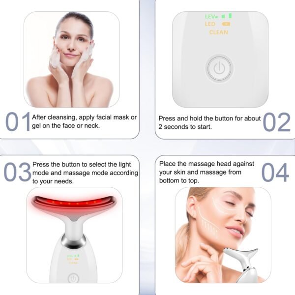 61UH0QeuHL._AC_SL1500_.jpg Face and Neck Massager Tools, Portable Facial Beauty Device,Facial Massager with 7 Color LED Lights for Skin Care