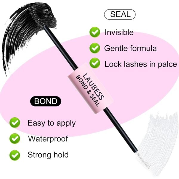 61UJGIVPLjL._SL1500_.jpg Lash Bond and Seal Mascara for Long Lasting Waterproof Eyelash Extensions - 5ml+5ml