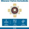 WRISIN Black Shower Faucet Set with Tub Spout (Valve Included), Black Shower Head and Handle Set with Handheld