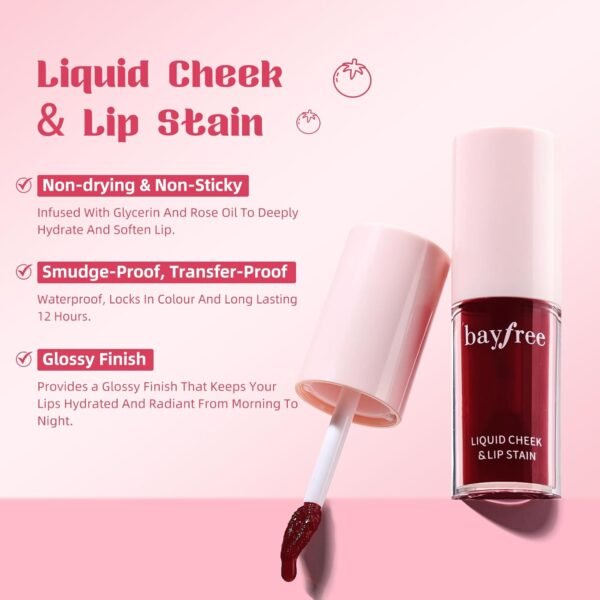 61UwR01sBfL._SL1500_.jpg Liquid Cheek & Lip Stain, Korean Lip Tint with Moisturizing & Weightless, Non-Sticky, Long-Lasting, Kiss-proof, All Long-wearing, Vegan Makeup (Rose Cherry)