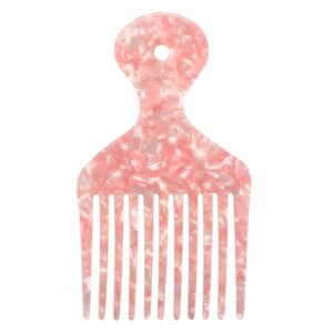 61VELpq0VmL._SL1500_.jpg VOCOSTE Wide Tooth, Afro Hair Pick Comb, Hair Styling Tool for Men Women, Plastic, Pink, 4.8 Inch