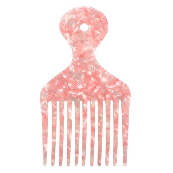 61VELpq0VmL._SL1500_.jpg VOCOSTE Wide Tooth, Afro Hair Pick Comb, Hair Styling Tool for Men Women, Plastic, Pink, 4.8 Inch
