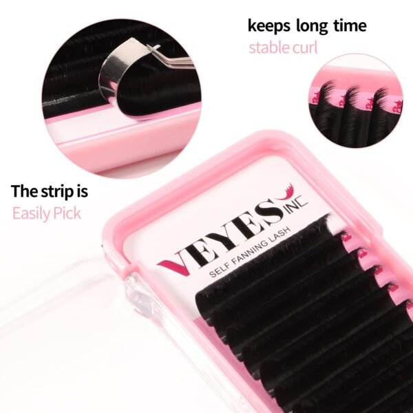 61VWcFYi0PL._SL1500_.jpg VEYES INC Easy Fan Volume Lash Extensions 03 05 07 J/B/L/C/CC/D/DD Curl 8-25mm Mixed & Single Length Tray, Matte Black Self Fanning Eyelashes, Professional Supplies for Lash Techs (0.03 D 8-16mm)