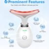 Red-Light-Therapy-for-Face-and-Neck, 7 Color Face Massager Tool for Wrinkles, Double Chin, Vibrating Facial Massager with Thermals for Skin Care, Glossy White