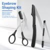 TsMADDTs Eyebrow Kit, 8 in 1 Eyebrow Trimmer Scissors, Tweezers for Women, Razor, Brush with Travel Bag, Tweezers Set for Women and Men, Professional Shaping Grooming Kit