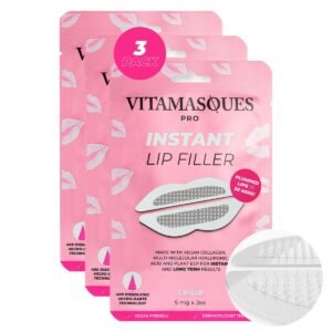 61WqhpPsSHL._SL1200_.jpg Instant Lip Filler for Plumped Lips in 30 Mins by Vitamasques, 3 Pack - Korean Skin Care Vegan Collagen, Hyaluronic Acid & 400 Dissolving Micro-Dart Tech for Instant & Long-Lasting Results