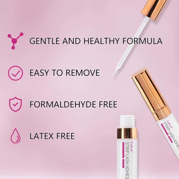 FADLASH Super Strong Hold Clear Eyelash Glue for False Lashes, Waterproof, Sensitive Eyes, 5g