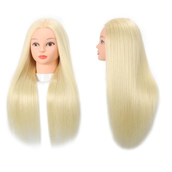 Mannequin Head with Real Human Hair 80% 26 Inch Hair Mannequins to Practice on Doll Heads for Hair Styling with Clamp and Tools Cosmetology Mannequin Head（ #613 Blond）